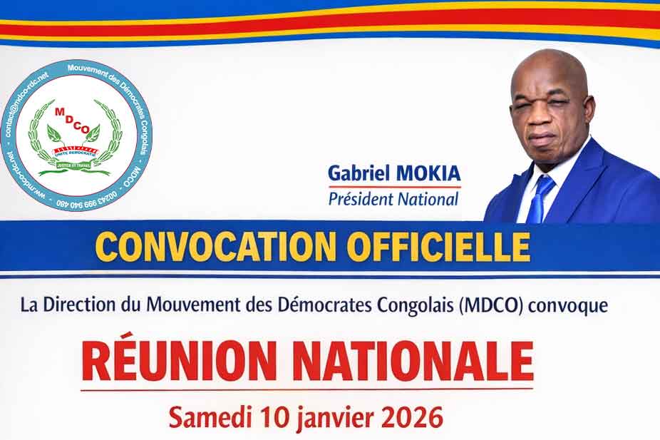 Convocation à la réunion nationale du MDCO – Samedi 10 janvier 2026 - Libenga ya likita ya ekolo ya MDCO – Mokolo ya mposo 10 sanza ya yambo 2026
